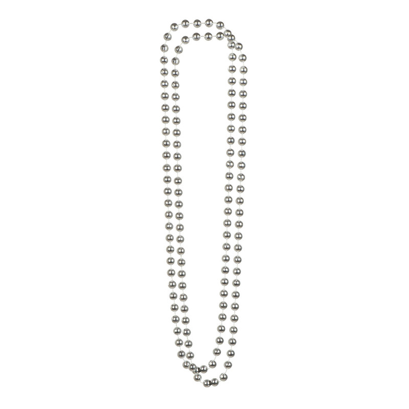 Náhrdelník z korálok, 2 kusy, strieborný